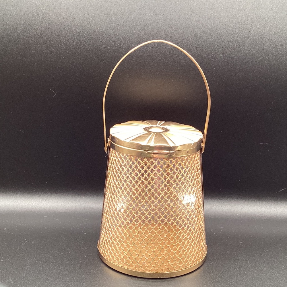 Vtg 1950’s Majestic Hard Purse Mirror Lid Lantern Handbag Gold Mesh minordamage - Picture 3 of 11